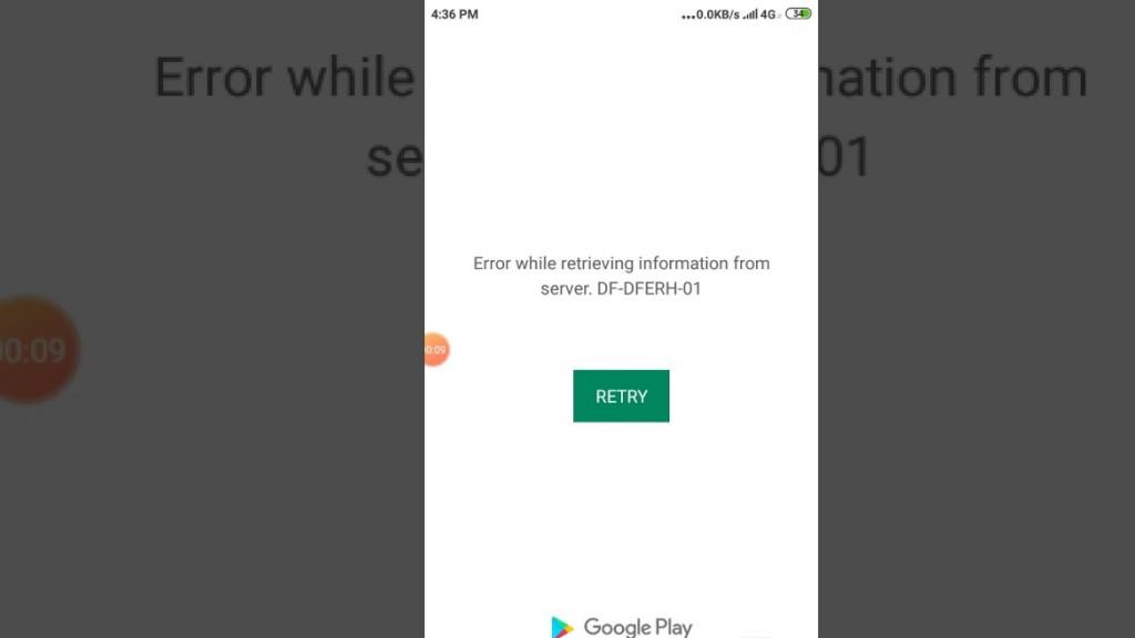 Гугл Плей выдает ошибку DF-DFERH-01 при получении данных с ...