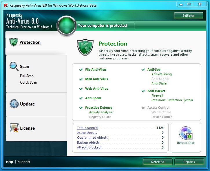 7. licenzionnyj antivirus dlja zashchity pk na windows 7