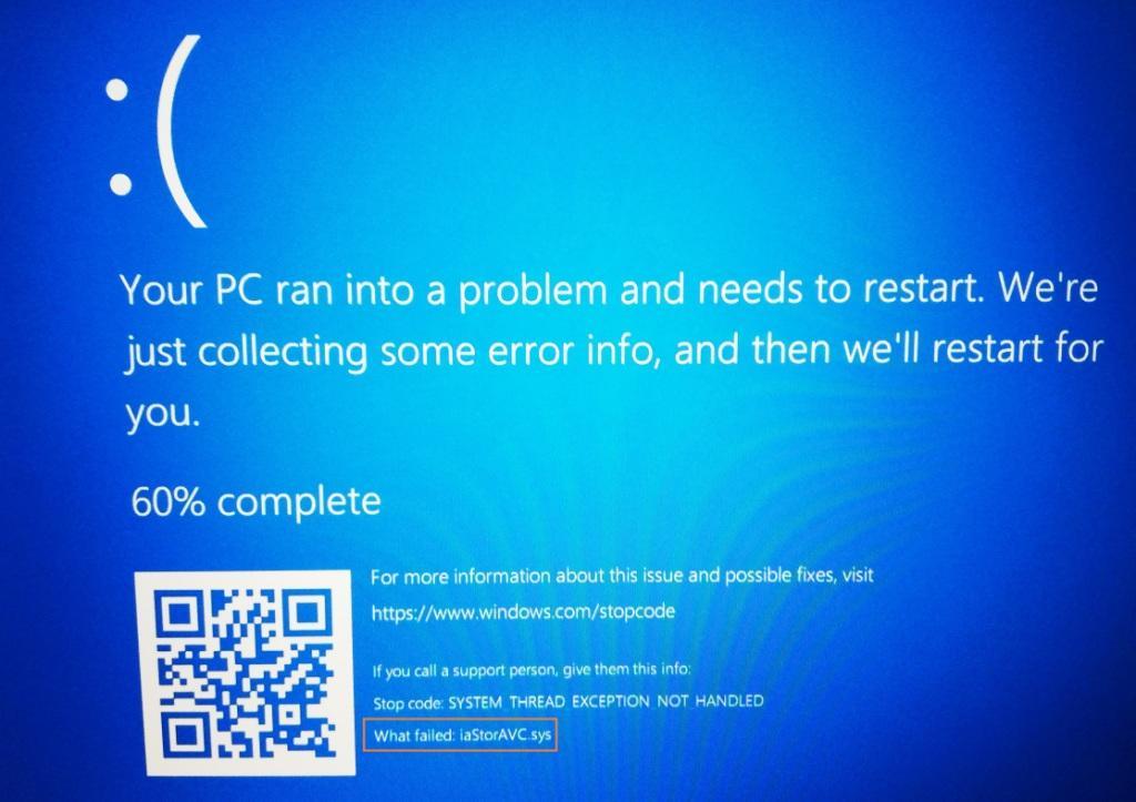 System thread exception not handled windows 10 как исправить код ошибки