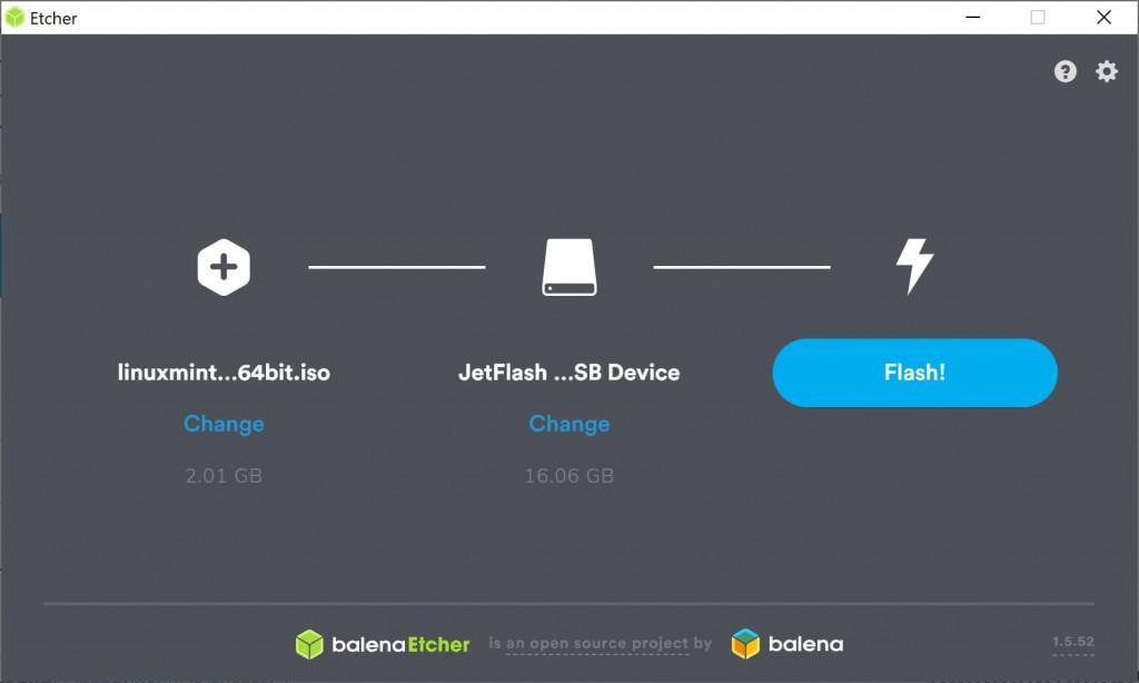 Как установить убунту на флешку etcher